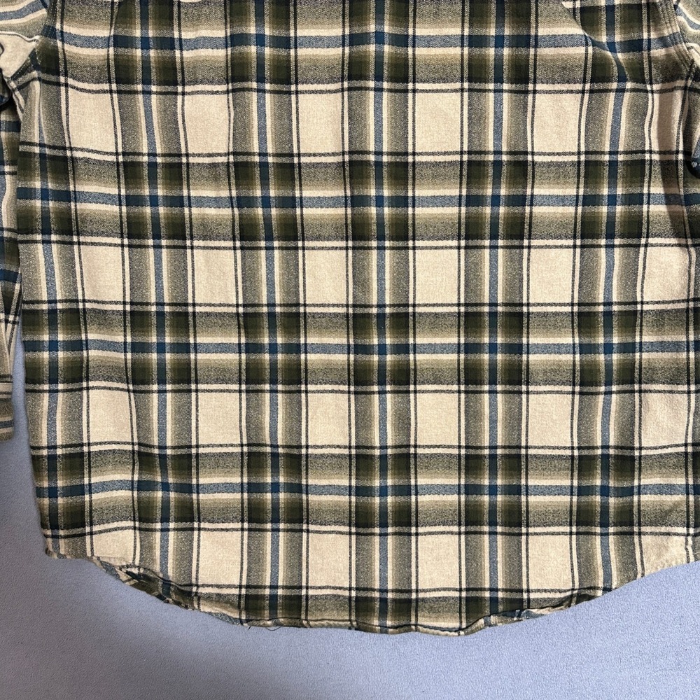 Carhartt Plaid Flannel Button Down Shirt Original Fit Green Tan Mens Size XL - Picture 10 of 13